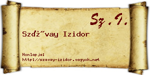 Szávay Izidor névjegykártya